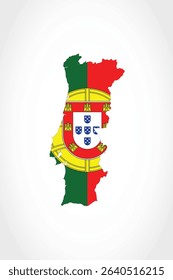 Flat Design Map of the PORTUGAL – Vector Graphic for Print and Web (may contain provinces)
