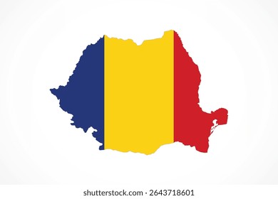 Flat Design Map of the ROMANIA – Vector Graphic for Print and Web (may contain provinces)