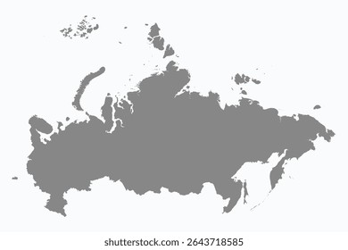 Flat Design Map of the RUSSIA – Vector Graphic for Print and Web (may contain provinces)