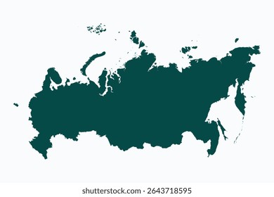Flat Design Map of the RUSSIA – Vector Graphic for Print and Web (may contain provinces)