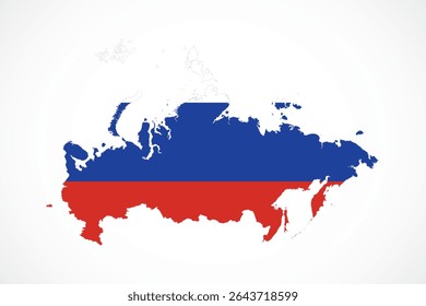 Flat Design Map of the RUSSIA – Vector Graphic for Print and Web (may contain provinces)