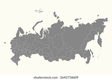Flat Design Map of the RUSSIA – Vector Graphic for Print and Web (may contain provinces)
