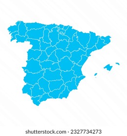 Flat Design Karte von Spanien Mit Details, kann für Geschäftsdesigns, Präsentationen oder alle geeigneten Designs verwendet werden.