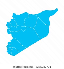 Mapa plano de diseño de Siria con detalles, puede ser utilizado para diseños de negocios, presentaciones o cualquier diseño adecuado.