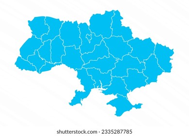 Flat Design Map of Ukraine With Details, can be used for business designs, presentation designs or any suitable designs.
