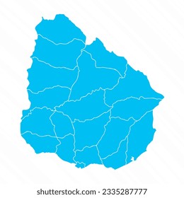 Flat Design Map of Uruguay With Details, can be used for business designs, presentation designs or any suitable designs.