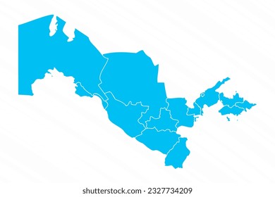 Flat Design Map of Uzbekistan With Details, can be used for business designs, presentation designs or any suitable designs.