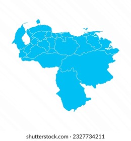 Flat Design Map of Venezuela With Details, can be used for business designs, presentation designs or any suitable designs.