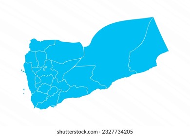 Flat Design Map of Yemen With Details, can be used for business designs, presentation designs or any suitable designs.