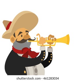 flat design mariachi musician icon vector illustration