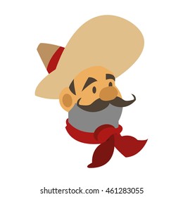 flat design mariachi musician icon vector illustration