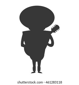 flat design mariachi musician icon vector illustration silhouette