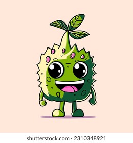 Flat Design Marijuana Cartoon Character Vector Illustration