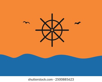 flat design maritime day vector illustration