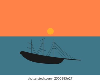 Ilustración vectorial de día marítima de diseño plano