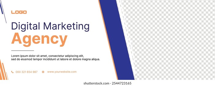 Anuncio de agencia de marketing de diseño plano