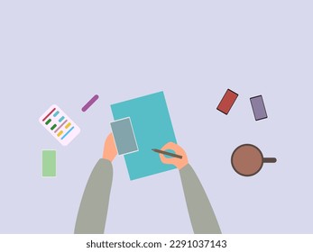 flat design marketing apps vector illustration