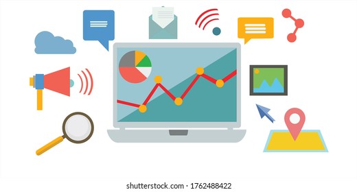 Flat design Marketing concept on web
