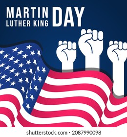 flat design martin luther king day. MLK day flat design with hand illustration. vector design