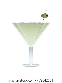 flat design martini cocktail icon vector illustration