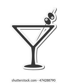 flat design martini cocktail icon vector illustration