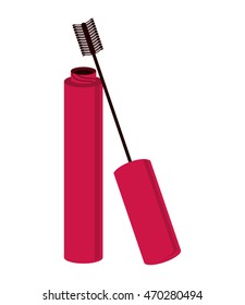 flat design mascara wand icon vector illustration