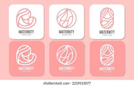 Flat design maternity logo templates collection