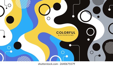Flat design maximalism colorful background