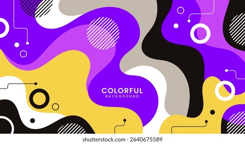 Flat design maximalism colorful background