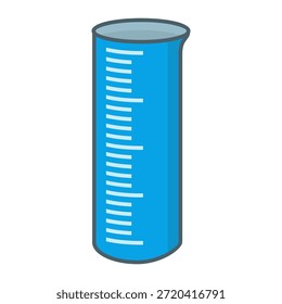 Flat design measuring cup illustration with outline style. Lab measuring cup design. Science icon