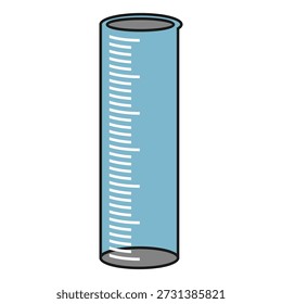 Flat design measuring cup illustration with outline style. Lab measuring cup design. Science icon