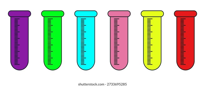 Ilustración de taza de medición de diseño plano con estilo de contorno. Diseño de taza de medición de laboratorio. Icono de Ciencia