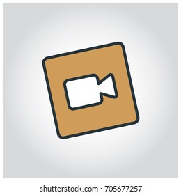 Flat design media player icon. Vector illustration.