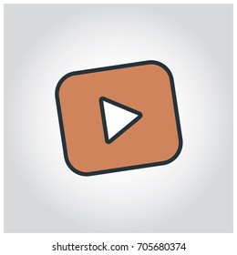 Flat design media player icon. Vector illustration.