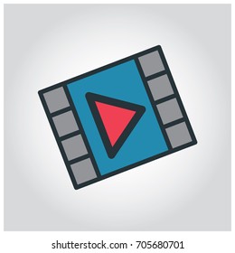 Flat design media player icon. Vector illustration.