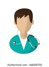 flat design medic or doctor icon vector illustration