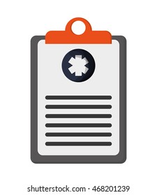 flat design medical clipboard icon vector illustration