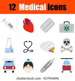 Flat design medical icon set in ui colors. Vector illustration.