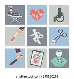 Flat Design Medical icons