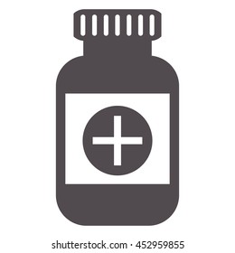 flat design medicine bottle icon vector illustration