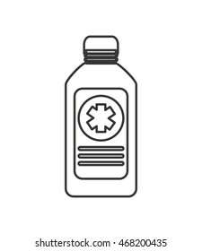 flat design medicine bottle icon vector illustration