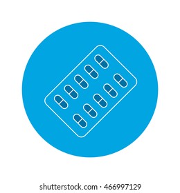 flat design medicine capsules icon vector illustration