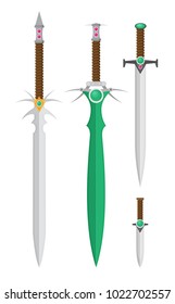 Flat design medieval swords set
