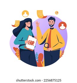 Flat design meets our human resources team illustration