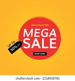 Flat Design Mega sale background vector design.
