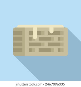 Flat design of a melting ice cream wallet, concept for financial loss or expenses