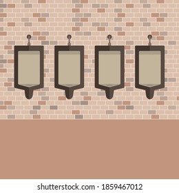 Ilustración del vector de fila de orina de los hombres de diseño plano.