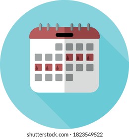 Flat design Menstruation Calendar. Vector illustration