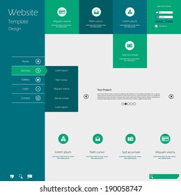 Flat Design of the menu for a website. Creative web design 