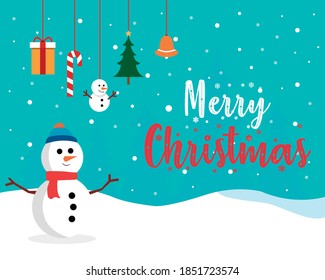 Diseño plano alegre navidad fondo Vector